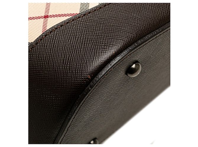 Borsa a tracolla in tela Burberry Nova Check beige - vista 10