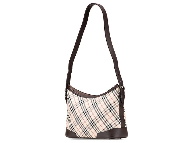 Borsa a tracolla in tela Burberry Nova Check beige - vista 2