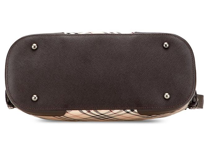 Borsa a tracolla in tela Burberry Nova Check beige - vista 3