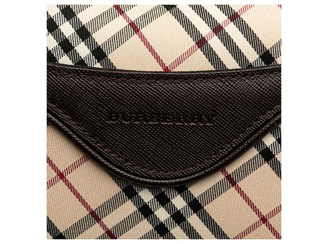 Borsa a tracolla in tela Burberry Nova Check beige - vista 6