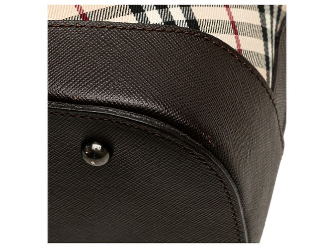 Borsa a tracolla in tela Burberry Nova Check beige - vista 9