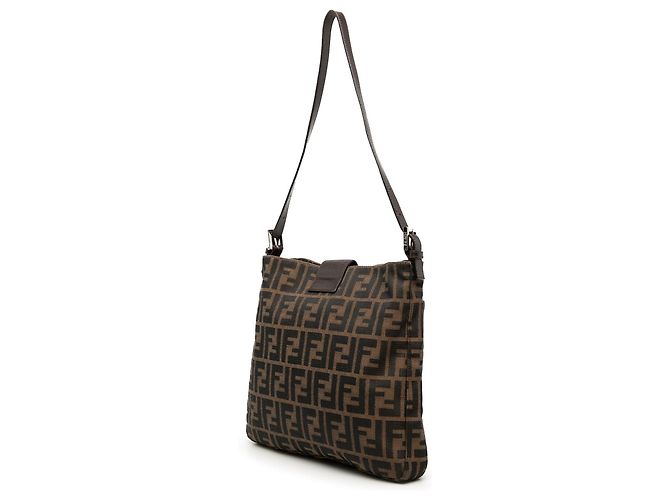 Borsa a tracolla in tela Zucca marrone Fendi - vista 2
