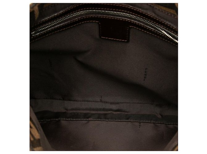 Borsa a tracolla in tela Zucca marrone Fendi - vista 4