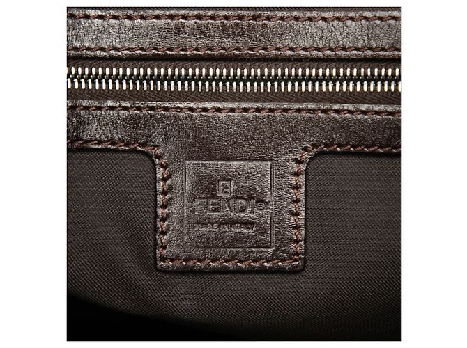 Borsa a tracolla in tela Zucca marrone Fendi - vista 5