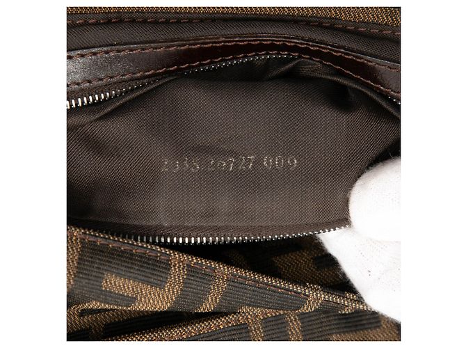 Borsa a tracolla in tela Zucca marrone Fendi - vista 6