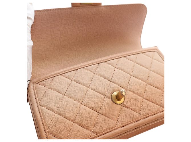 Borsa Chanel Small Quilted Caviar Sunset On The Sea Flap Beige - vista 11