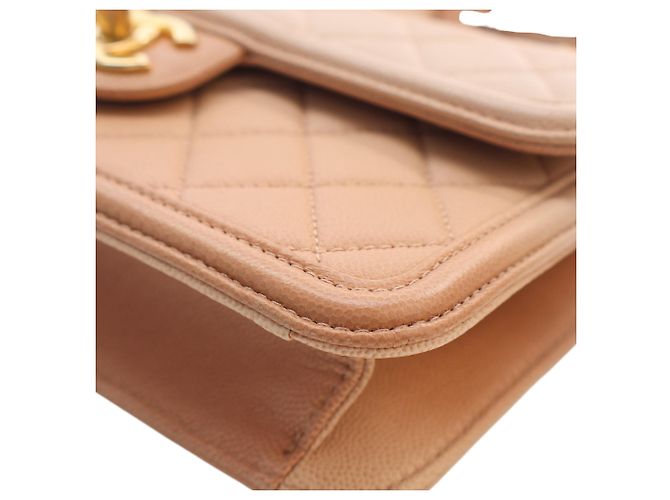 Borsa Chanel Small Quilted Caviar Sunset On The Sea Flap Beige - vista 8