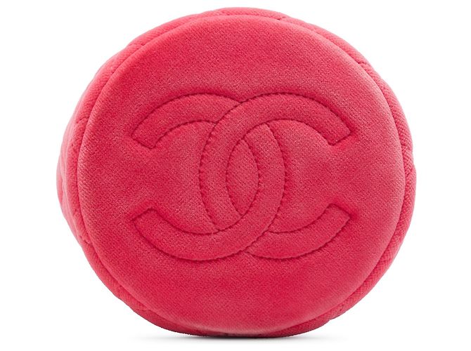 Mini borsa bucket Chanel in velluto rosa con cristalli e perle Crush - vista 3