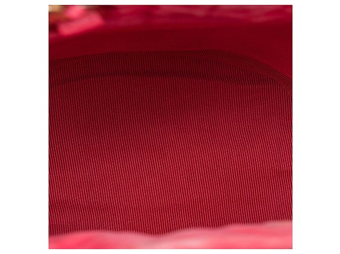 Mini borsa bucket Chanel in velluto rosa con cristalli e perle Crush - vista 4