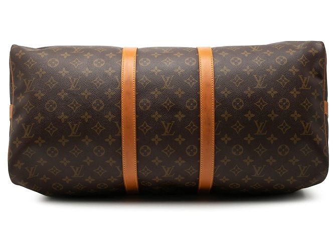 Borsa da viaggio marrone Louis Vuitton Monogram Keepall Bandouliere 55 - vista 3
