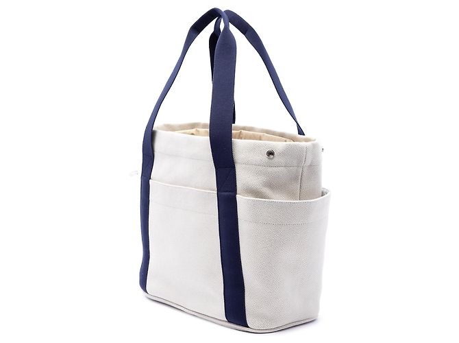 Borsa pannolini Hermès Toile Cabriole bianca Bianco - vista 2