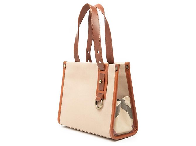 Tote in tela Burberry beige - vista 2