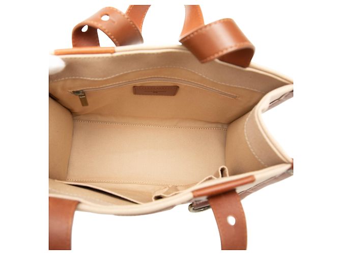 Tote in tela Burberry beige - vista 4
