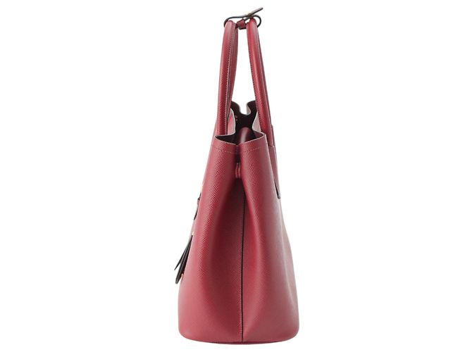 Borsa Double Saffiano Cuir rossa Prada Medium Rosso - vista 3