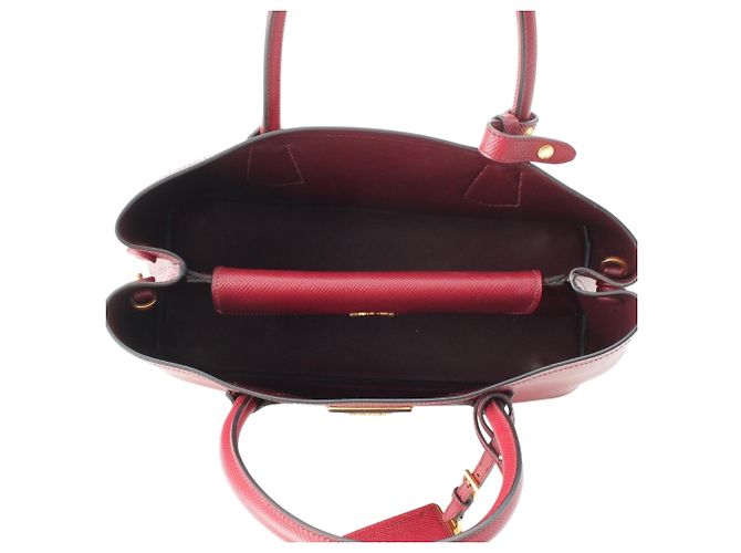 Borsa Double Saffiano Cuir rossa Prada Medium Rosso - vista 6