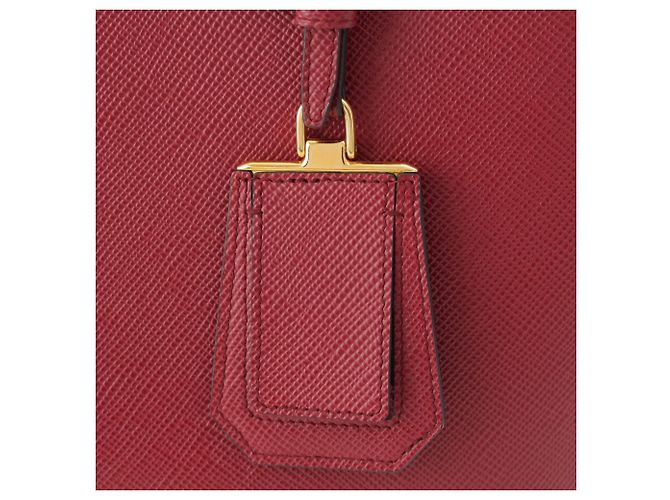 Borsa Double Saffiano Cuir rossa Prada Medium Rosso - vista 9