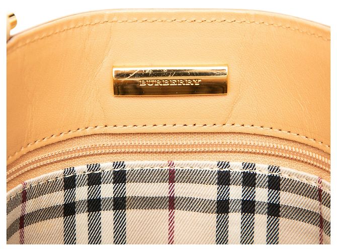 Tote in pelle Burberry color tan Cammello - vista 5