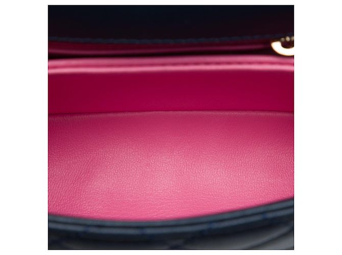 Chanel Extra Mini gesteppte Lammhaut Tasche Blau Rainbow Coco Top Handle Satchel - Ansicht 4