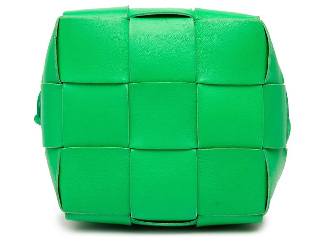 Cassette Borsa a secchiello Bottega Veneta Small Nappa Maxi Intrecciato Verde - vista 3