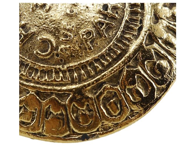 Orecchini a clip Rue Cambon Medallion placcati oro Gold Chanel D'oro - vista 3