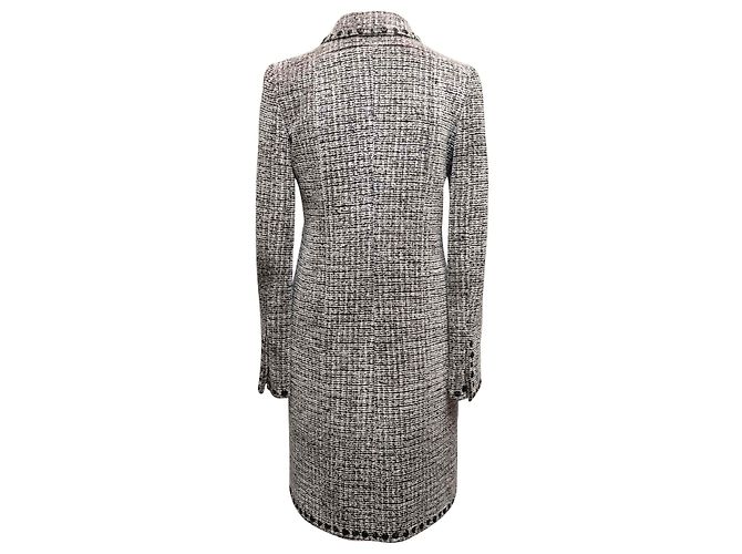 Black & White Chanel Boucle Collared Coat Size FR 36 - view 4