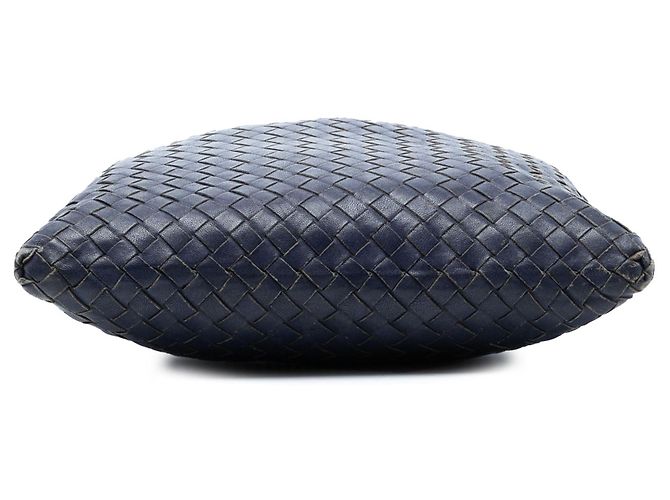 Borsa a tracolla in nappa intrecciato blu Bottega Veneta - vista 3