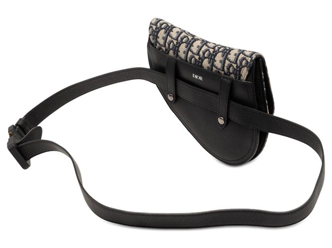 Borsa a tracolla Saddle in tela Dior Oblique blu - vista 2