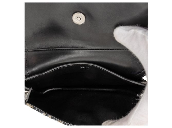Borsa a tracolla Saddle in tela Dior Oblique blu - vista 4