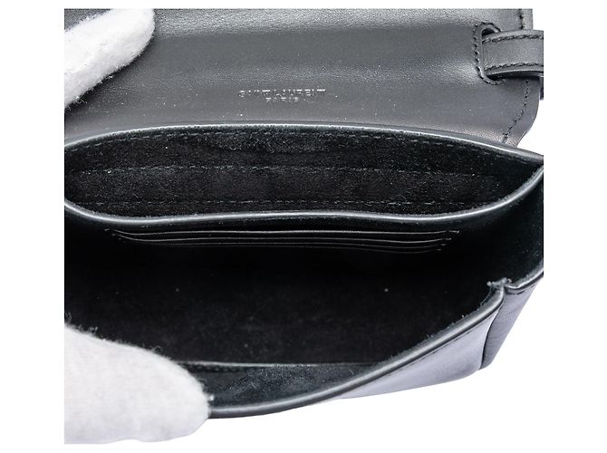 Piccola borsa a tracolla Kaia in pelle nera con monogramma Saint Laurent Nero - vista 4