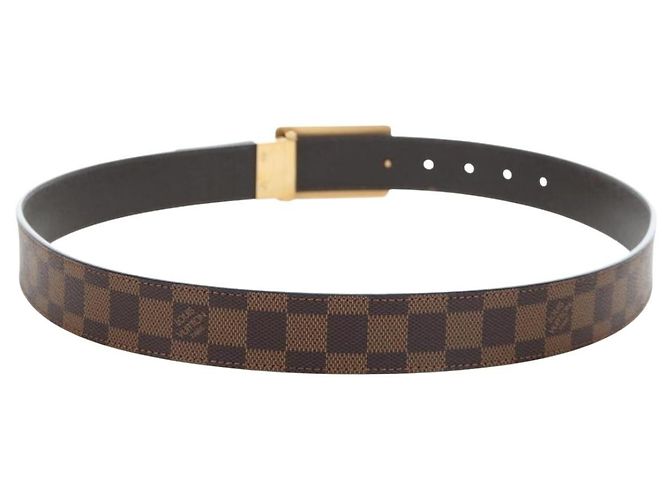 Cintura Louis Vuitton Inventeur Damier Ebene Medium Marrone - vista 2