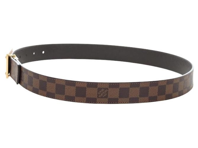 Cintura Louis Vuitton Inventeur Damier Ebene Medium Marrone - vista 3