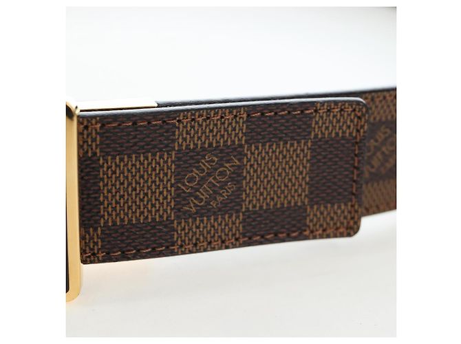 Cintura Louis Vuitton Inventeur Damier Ebene Medium Marrone - vista 5