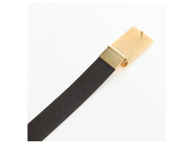 Cintura Louis Vuitton Inventeur Damier Ebene Medium Marrone - vista 7