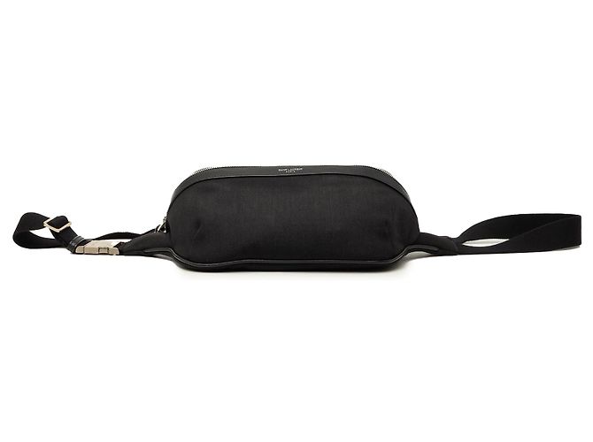 Borsa a tracolla City in tela nera Saint Laurent Nero - vista 3