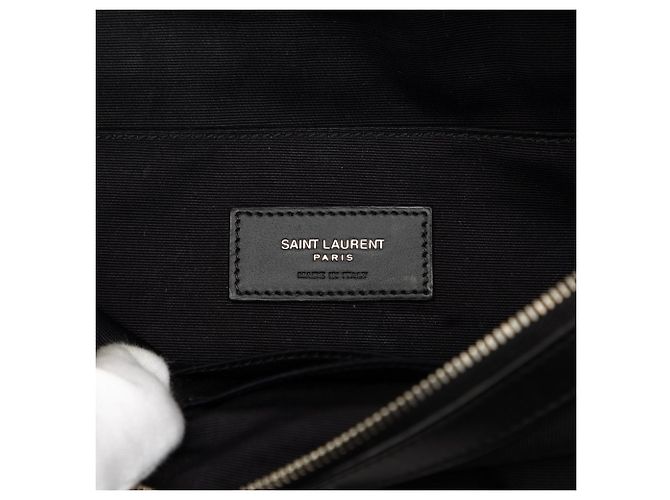 Borsa a tracolla City in tela nera Saint Laurent Nero - vista 5