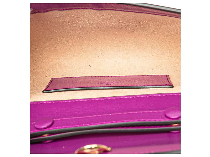 Borsa a tracolla Gucci Mini Leather Horsebit 1955 Web viola Porpora - vista 4