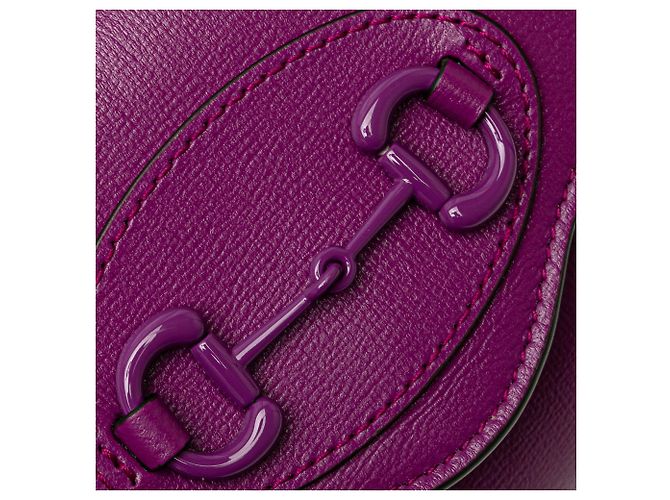 Borsa a tracolla Gucci Mini Leather Horsebit 1955 Web viola Porpora - vista 8
