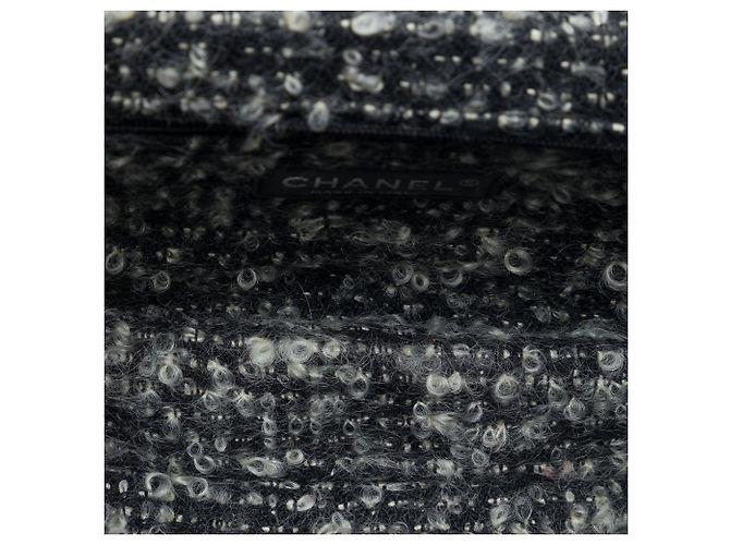 Chanel CC gesteppte Lammfell Tweedy Flap Schultertasche Grau - Ansicht 4