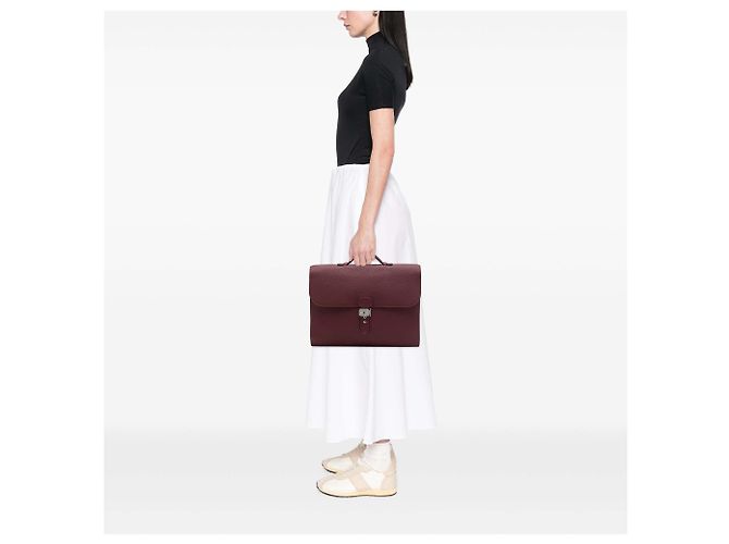 Borsa Clemence rossa Hermès 38 Business Bag Rosso - vista 6