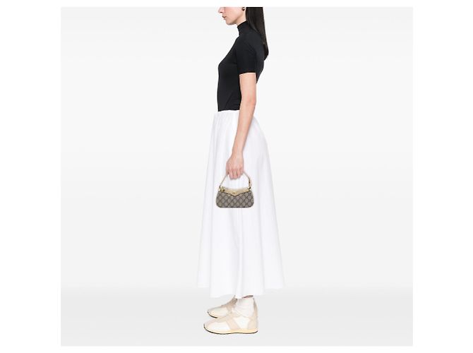 Borsa a tracolla Gucci Mini GG Supreme Ophidia beige - vista 5