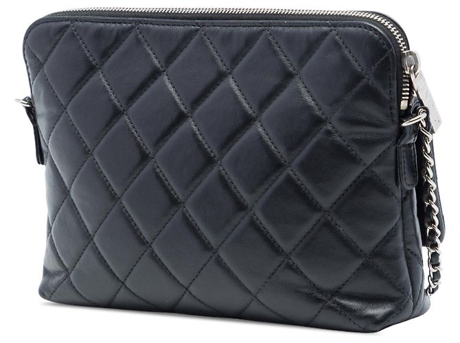 Borsa a tracolla Chanel CC in agnello trapuntato nero - vista 2