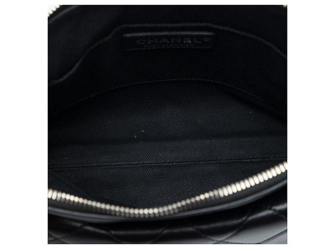 Borsa a tracolla Chanel CC in agnello trapuntato nero - vista 4