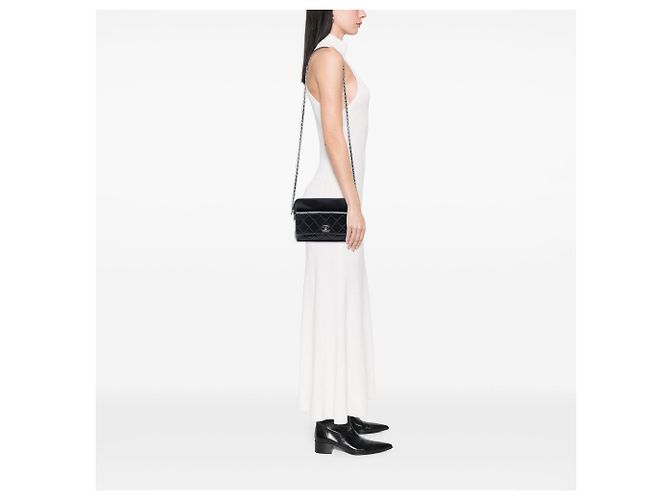 Borsa a tracolla Chanel CC in agnello trapuntato nero - vista 6