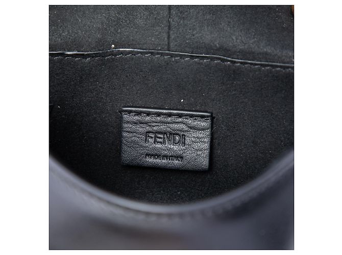 Borsa a tracolla Fendi Nano Leather FF C mon nera Nero - vista 5