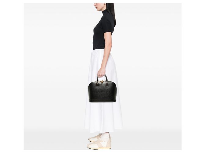 Borsa Louis Vuitton Epi Alma PM Nera Nero - vista 6