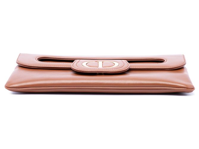 Borsa DiorDouble Chain in pelle di vitello marrone Dior Medium - vista 3