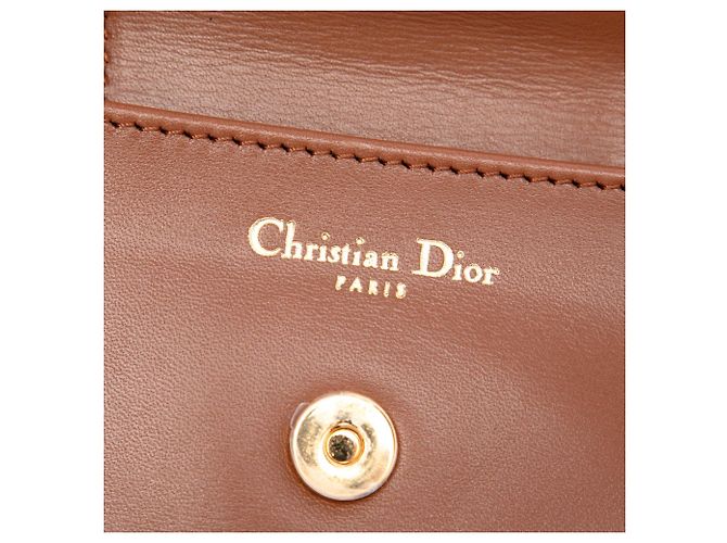 Borsa DiorDouble Chain in pelle di vitello marrone Dior Medium - vista 5
