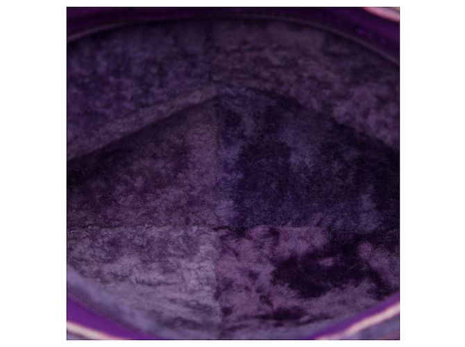 Clutch Chanel CC in scamosciato e shearling viola Porpora - vista 4