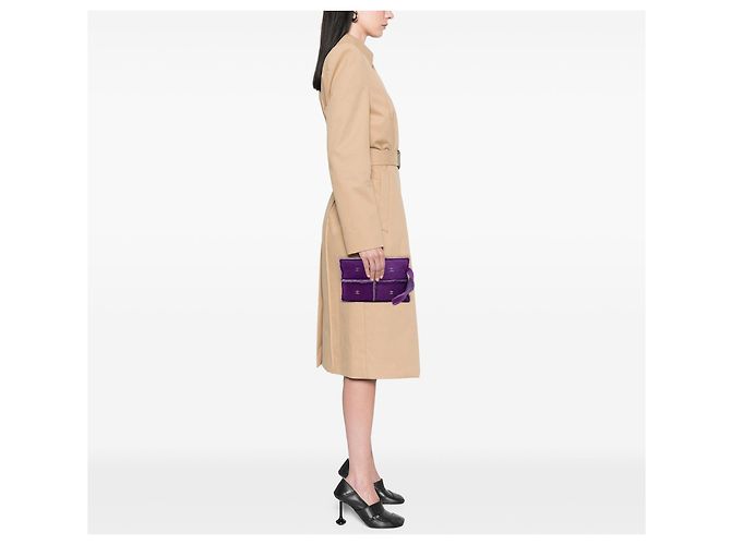 Clutch Chanel CC in scamosciato e shearling viola Porpora - vista 6