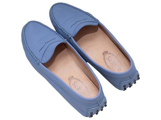 Mocassini da guida in pelle blu Tod's Taglia 39.5 - vista 3